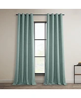 Half Price Drapes Sea Thistle Grommet Textured Faux Linen Room Darkening Curtain