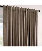 Half Price Drapes Dutch Cocoa Extra Wide Textured Faux Linen Room Darkening Curtain