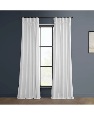 Half Price Drapes White Heritage Plush Velvet Room Darkening Curtain