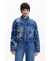 Desigual Women's Embroidered denim jacket