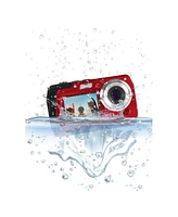 Minolta MN40WP 48MP Qhd Dual Lcd Screen Waterproof Camera, Red