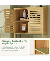 Unho Freestanding Bathroom Space-saver Storage Cabinet Over The Toilet Storage Shelf