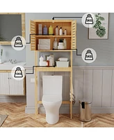 Unho Freestanding Bathroom Space-saver Storage Cabinet Over The Toilet Storage Shelf