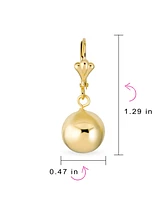 Bling Jewelry Classic Elegant Simple Round Light Weight Dangle Lever Back Drop Ball Earrings Yellow 18K Gold Plated Brass 12MM