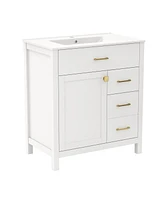 Single Bathroom Vanity with 2 Drawers and 1 Door Compact and Functional Storage Solution for Bathroom