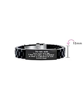 Bling Jewelry To My Son Courage Inspirational Id Bracelet Grandson Black Silicone Wristband