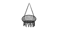 Hanging Macrame Hammock Chair with Handwoven Cotton Backrest