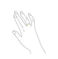 Bling Jewelry Tiny Minimalist Silver Ring with Heart Shape Initial Monogram Gold Plated Sterling