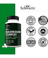 Magnesium Complex Supplement, Extra Strength 350mg Magnesium Glycinate Citrate, Supports Heart Health Sleep Nerves Muscles, Bioschwartz, 90ct