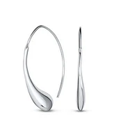 Bling Jewelry Minimalist Dangle Earrings Teardrop Threader In Sterling Silver