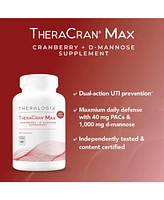 Theralogix TheraCran Max - Cranberry + D-Mannose Supplement for Men & Women - Urinary Tract Health Support - 90-Day Supply - Nsf Certified