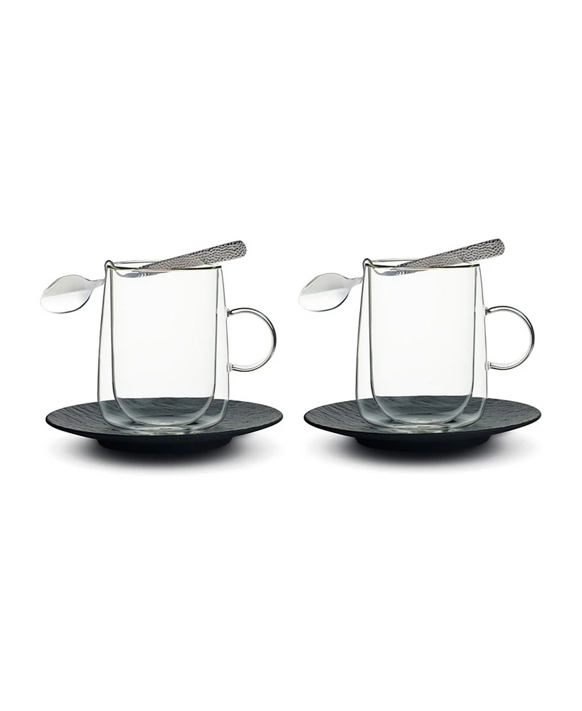 Villeroy & Boch Manufacture Rock Black Insulated Coffee Mugs, Set of 2