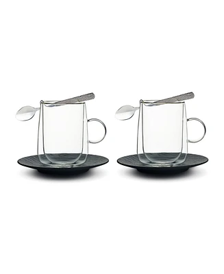 Villeroy & Boch Manufacture Rock Black Insulated Coffee Mugs, Set of 2