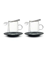 Villeroy & Boch Manufacture Rock Black Insulated Coffee Mugs, Set of 2