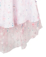 Rare Editions Toddler and Little Girls Floral Mesh with Embroidered Sequin Social Dress