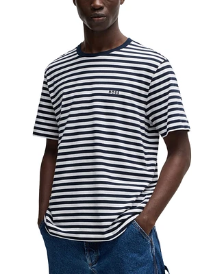 Boss by Hugo Men's Cotton Relaxed-Fit Striped T-Shirt