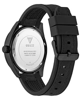 Guess Men's Multifunction Black Silicone Watch, 44mm