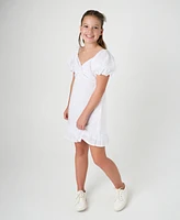 Rare Editions Big Girls Twisted Front Eyelet Dress