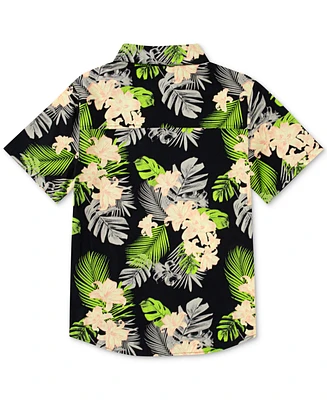 Hurley Big Boys Short-Sleeve Printed Stretch-Poplin Shirt