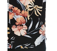 Cubavera Men's Short Sleeve Tropical Floral Print Button-Front Shirt
