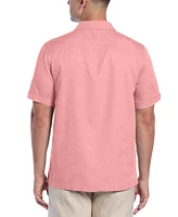Cubavera Men's Palm Print Short-Sleeve Button-Down Shirt