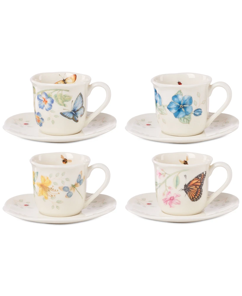 Lenox Butterfly Meadow Espresso Cup & Saucer, Set of 4