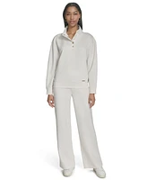 Halston Women's Snap-Collar Long-Sleeve Pullover