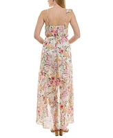 Bcx Juniors' Ruffle-Trim High-Low Wrap Dress