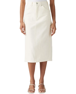 Levi's Women's Cotton High-Rise Back-Slit Denim Skirt