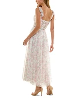 Juniors' Twist-Front Shoulder-Tie Midi Dress