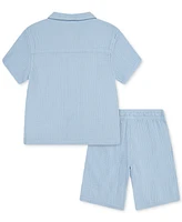 Hurley Little Boys 2-Piece Gauze Camp Shirt and Shorts Set