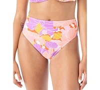 Roxy Juniors' Bell Bottom Blooms High Waist Bikini Bottoms