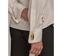 Donna Karan New York Women's Wrist-Hardware Button-Down Shirt