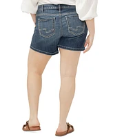 Silver Jeans Co. Plus Elyse Mid-Rise Comfort-Fit Denim Shorts