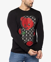 Men's Teddy Bear Rhinestone Graphic Long Sleeves T-Shirts