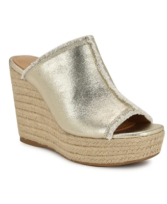 Nine West Women's Baja Slip-On Espadrille Wedge Sandals