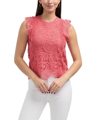 Ellen Tracy Women s Sleeveless Lace Top