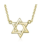 Bling Jewelry Traditional Magen Judaic Star Of David Pendant Necklace 14K Gold Plated Silver