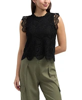 Ellen Tracy Women s Sleeveless Lace Top