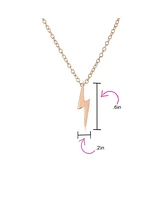 Bling Jewelry Minimalist Geometric Lightning Bolt Pendant Necklace with Cz in Gold Plated Silver