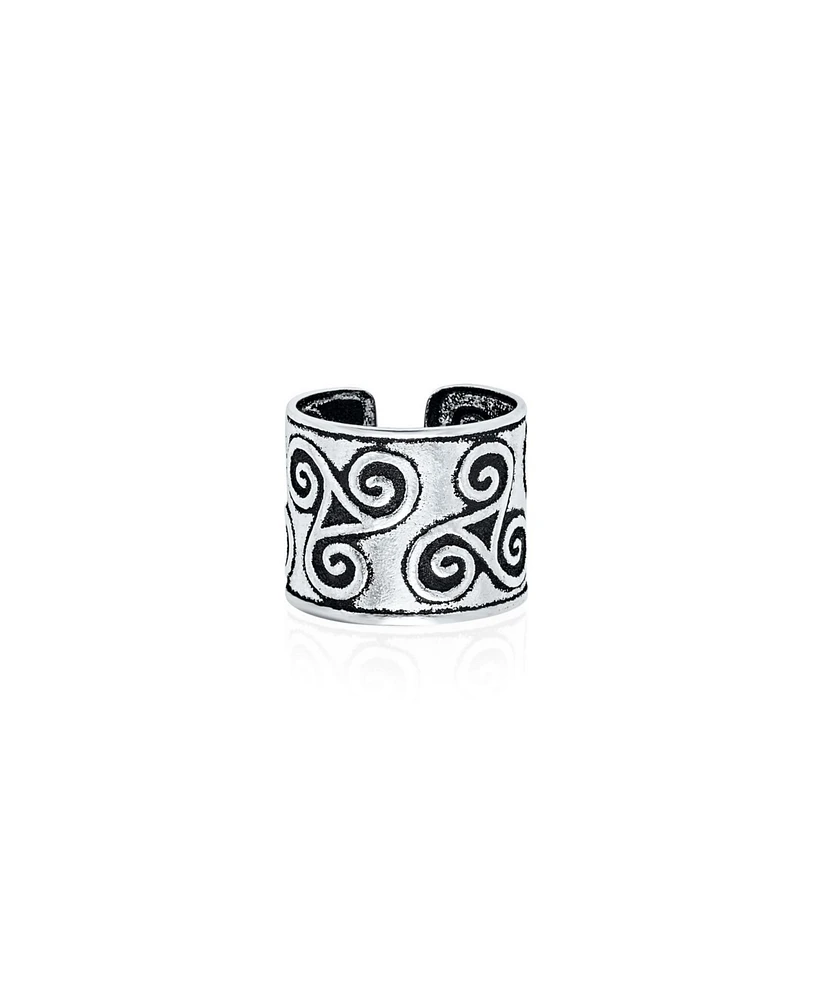 Bling Jewelry Unisex Celtic Triskele Ear Cuff Cartilage Earring Non-Pierced Sterling Silver