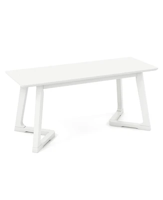 Modern Entryway Bench Long Dining Bench with Rubber Wood Legs