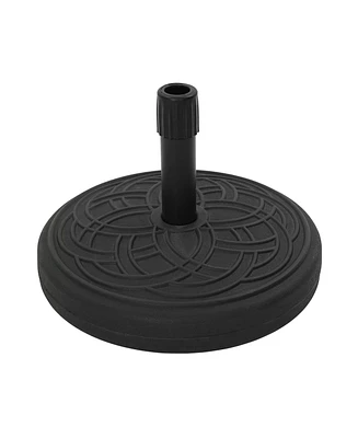 5 lbs. Heavy-Duty Round Outdoor Patio Umbrella Base in Black Can Be Filled with Water and Sand