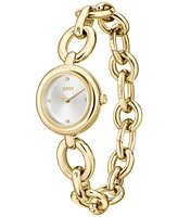 Hugo Boss Women's Live Quartz Slim Ionic Plated Thin Gold-Tone Stainless-Steel Watch, 28mm