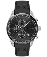 Hugo Boss Men's Grand Prix 44 Quartz Chronograph Leather Watch