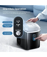 Kismile Nugget Countertop Ice Maker, Portable Pellet Ice Maker, 35 lbs/Day Chewable Ice, Self-Cleaning,Pebble Ice Maker for Home/Kitchen/Office(Stainl