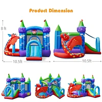 Kids Inflatable Bounce House Dragon Jumping Slide Bouncer Castle Fun Outdoor Playset for Kids