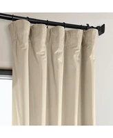 Half Price Drapes Angora Beige Signature Plush Velvet Hotel Blackout Curtain