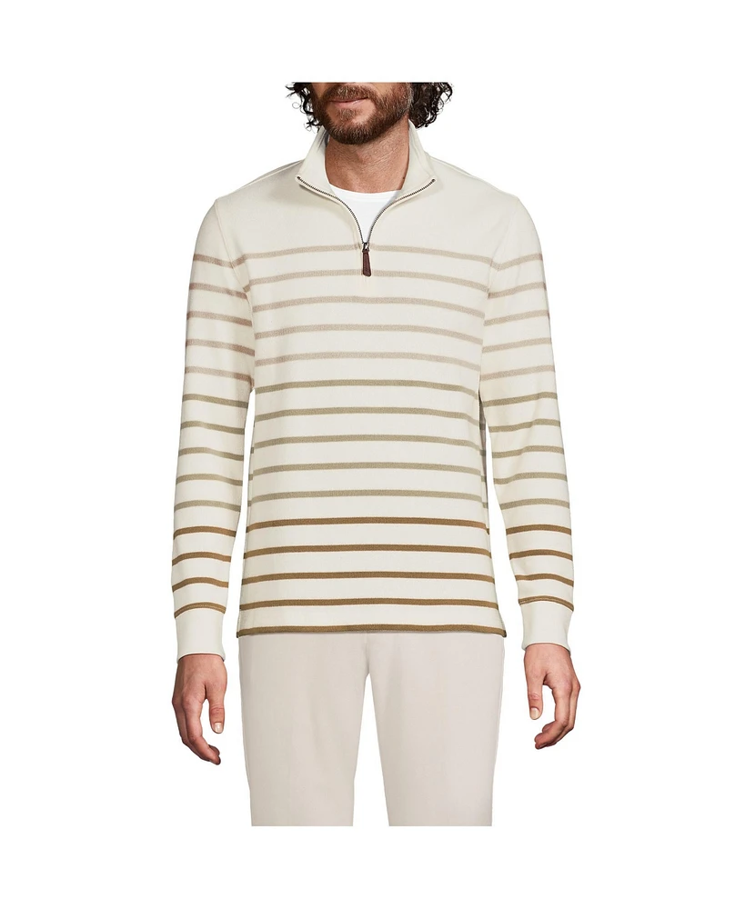 Lands' End Men's Bedford Rib Casual Quarter Zip Sweater