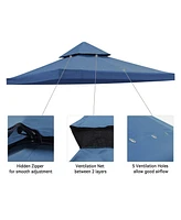 Yescom 8x8Ft 2-Tier Gazebo Top Replacement UV30+ for 2 Tier Outdoor Patio Canopy Cover Party Backyard Garden